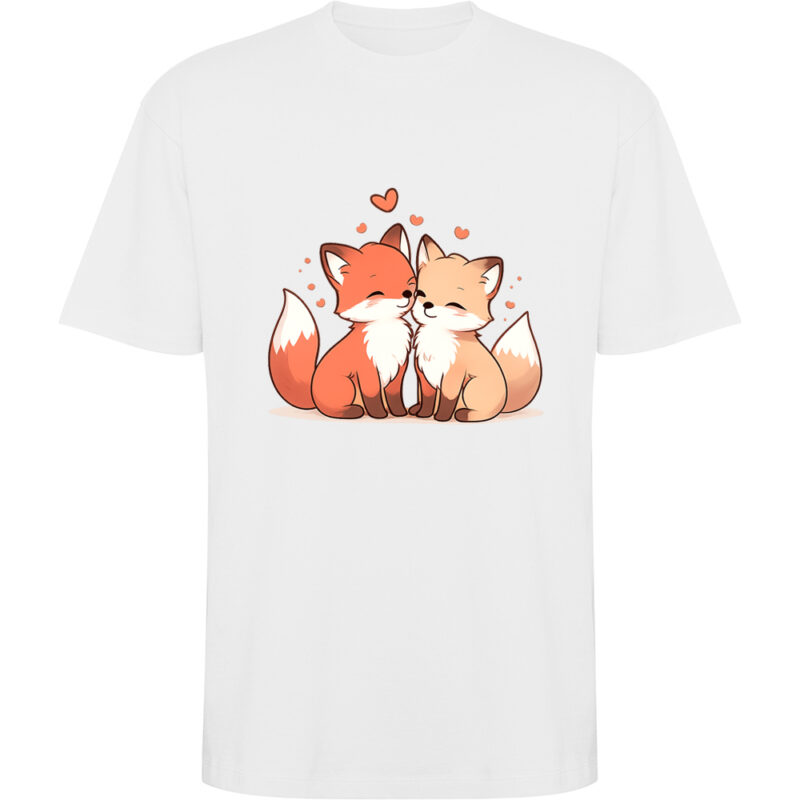 Tricou oversize Love (Fox), Alb