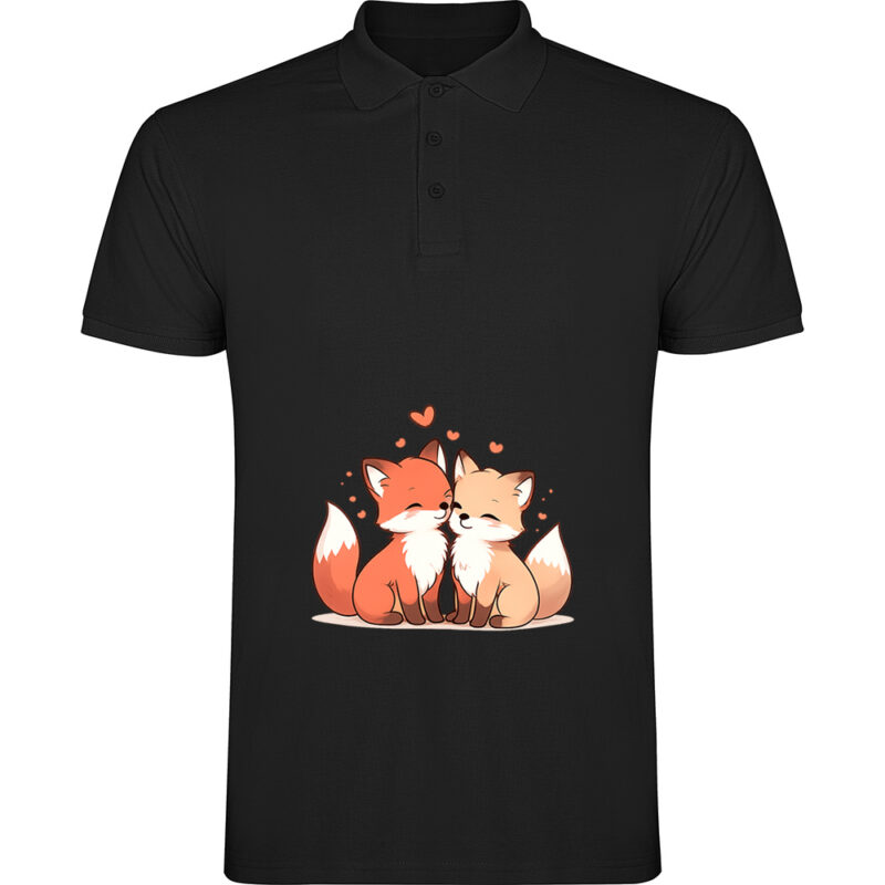 Tricou polo Love (Fox), Negru