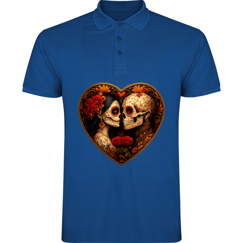 Tricou polo Love is eternal, Albastru
