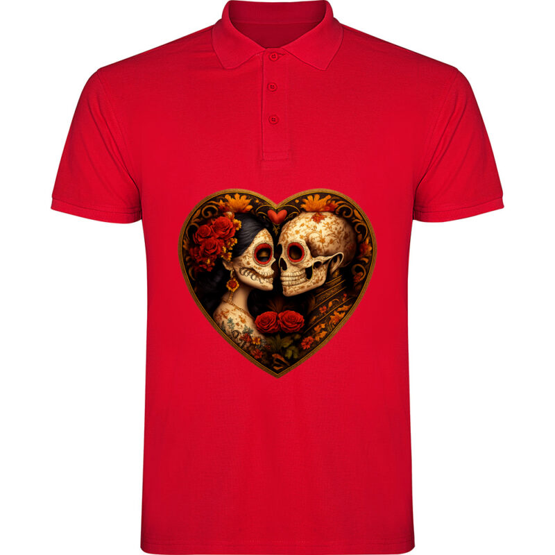 Tricou polo Love is eternal, Roșu
