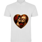 Tricou polo Love is eternal, Alb