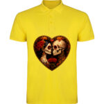 Tricou polo Love is eternal, Galben