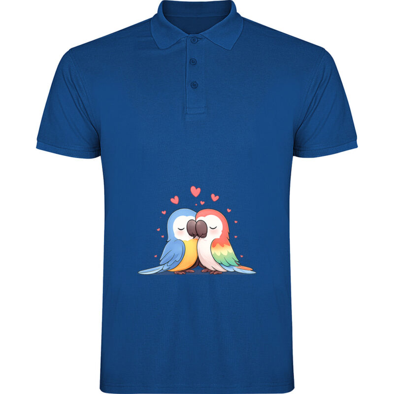 Tricou polo Love (Papagali), Albastru