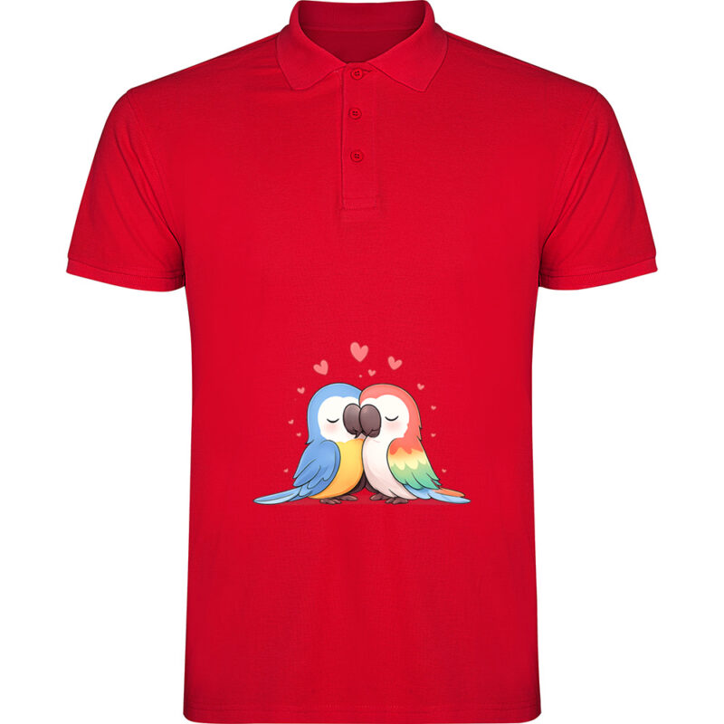 Tricou polo Love (Papagali), Roșu