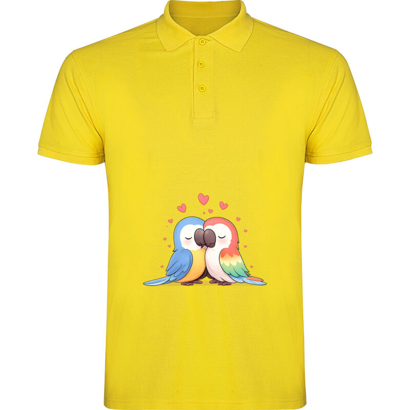 Tricou polo Love (Papagali), Galben