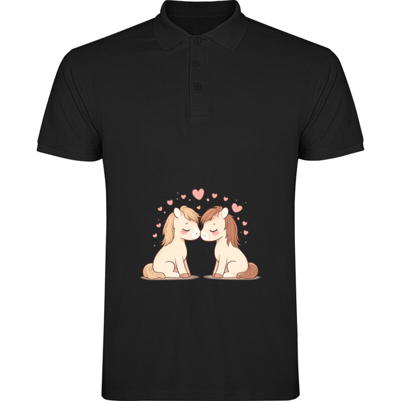 Tricou polo Love (Ponei), Negru