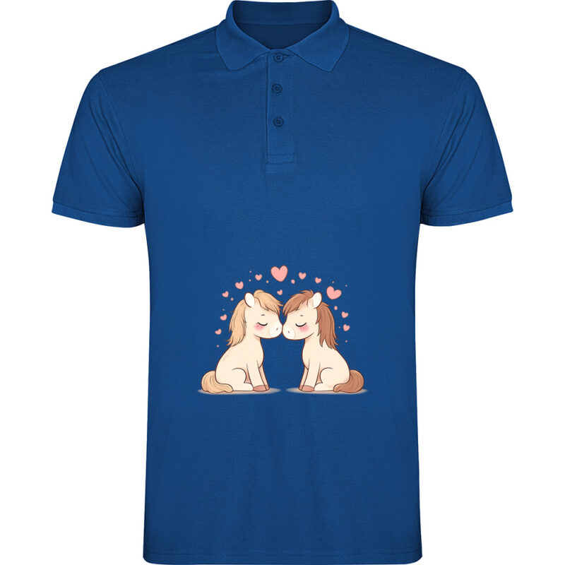 Tricou polo Love (Ponei), Albastru