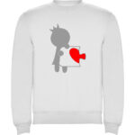 Pulover Love Puzzle - Ea, Alb