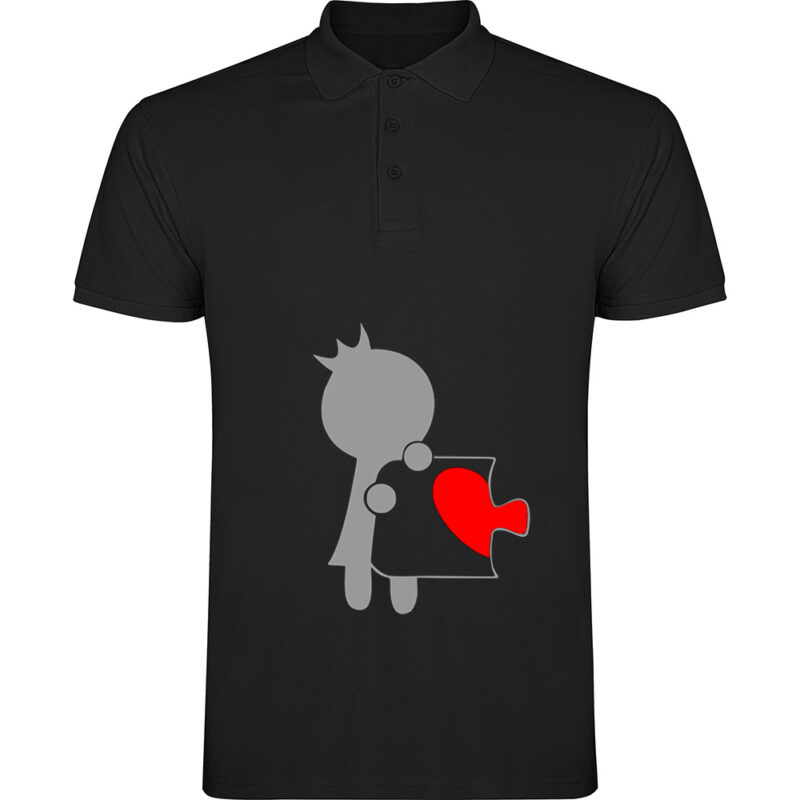 Tricou polo Love Puzzle - Ea, Negru