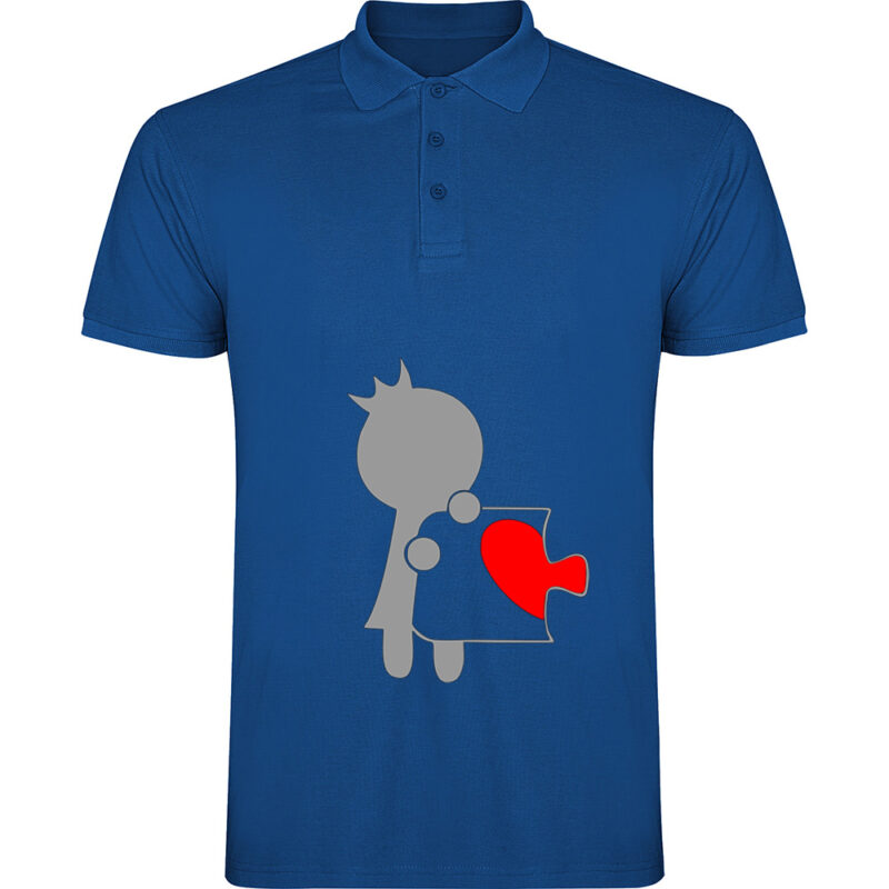 Tricou polo Love Puzzle - Ea, Albastru
