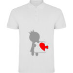 Tricou polo Love Puzzle - Ea, Alb