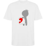 Tricou oversize Love Puzzle - El, Alb