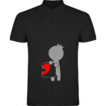 Tricou polo Love Puzzle - El, Negru