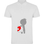 Tricou polo Love Puzzle - El, Alb