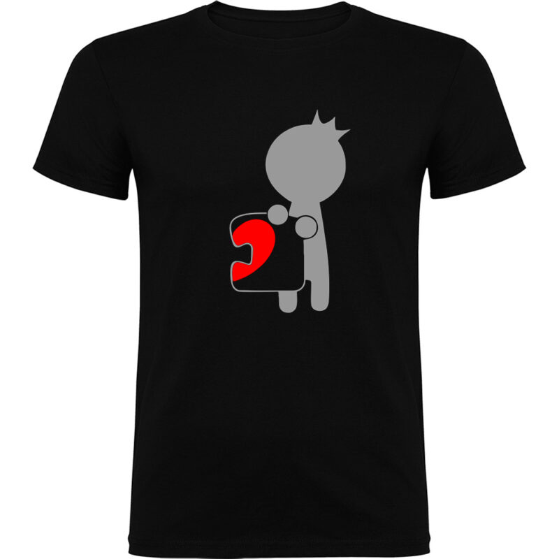 Tricou Love Puzzle - El, Negru