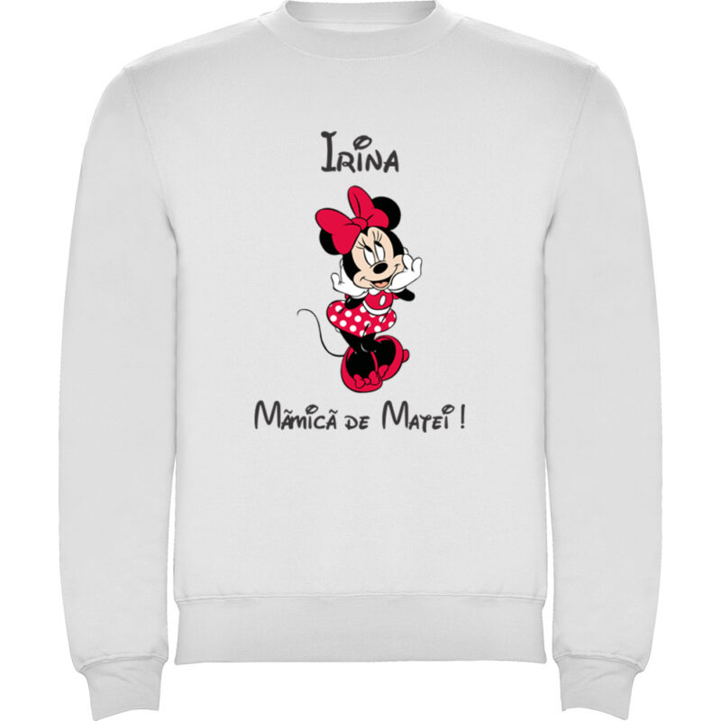 Pulover Mămică Minnie, Alb