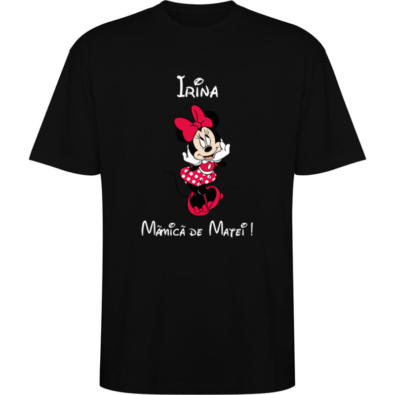 Tricou oversize Mămică Mickey, Negru
