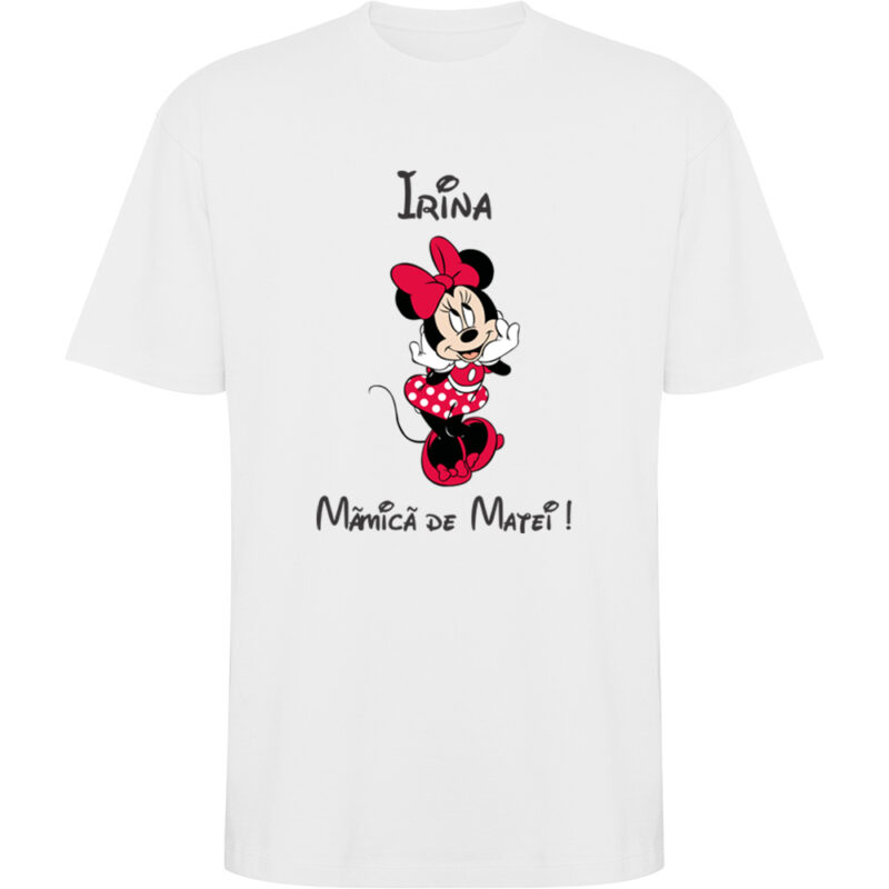 Tricou oversize Mămică Mickey, Alb