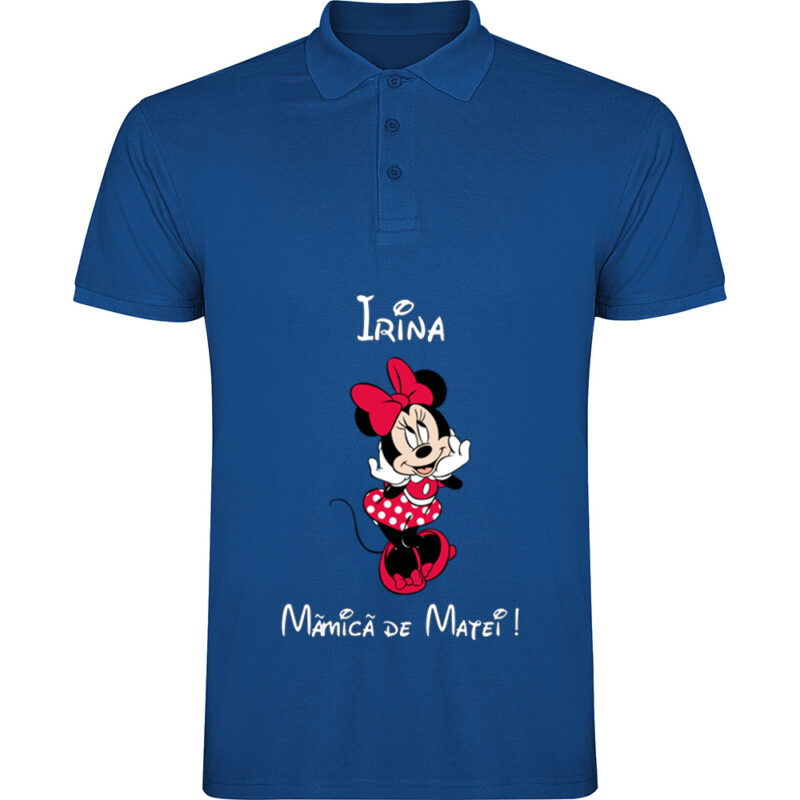Tricou polo Mămică Minnie, Albastru