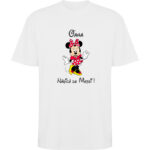 Tricou oversize Nașa Minnie, Alb