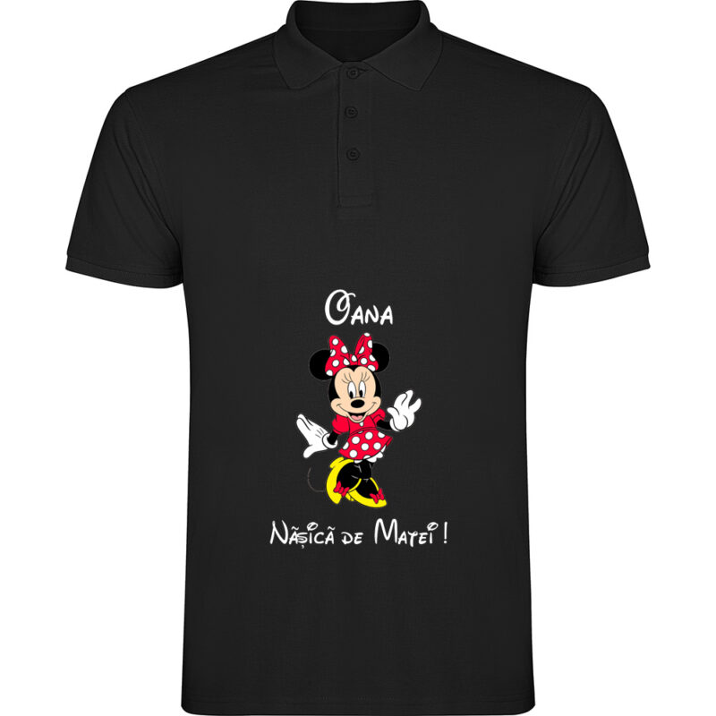Tricou polo Nașa Minnie, Negru