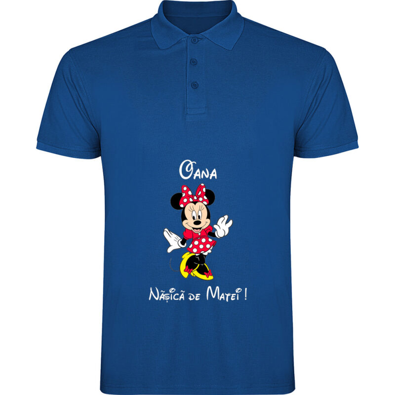 Tricou polo Nașa Minnie, Albastru