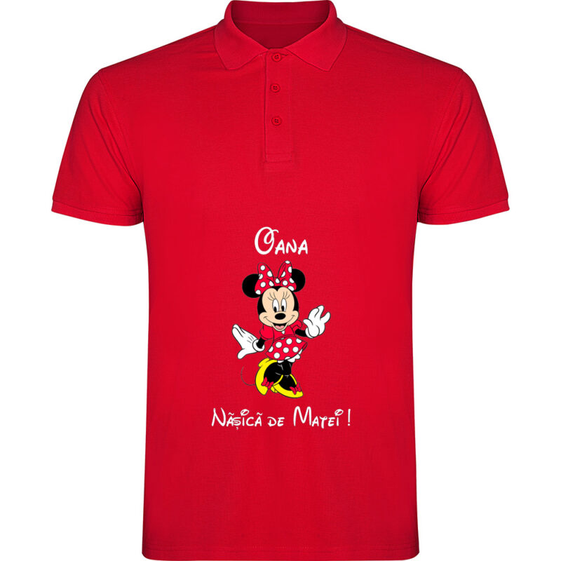 Tricou polo Nașa Minnie, Roșu