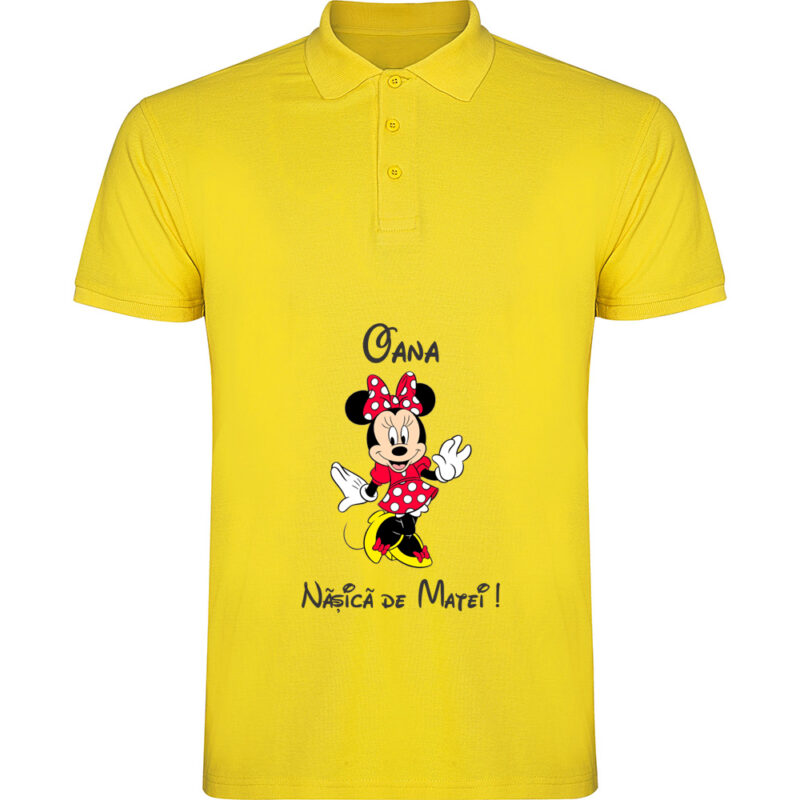 Tricou polo Nașa Minnie, Galben