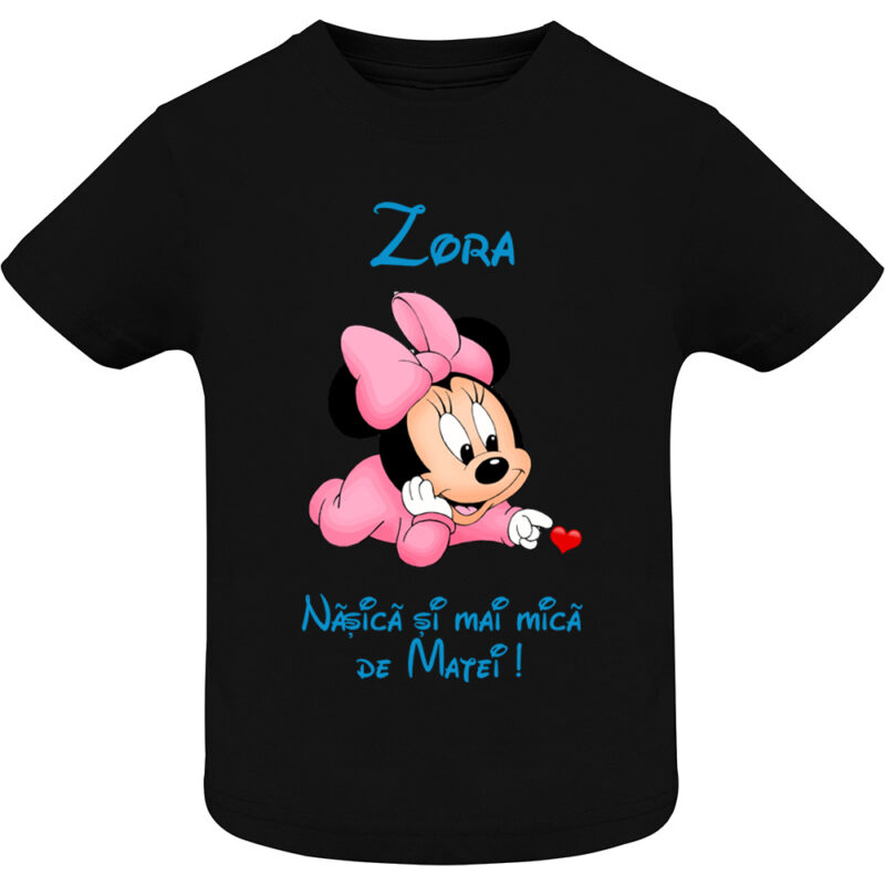 Tricou copii -Nașica cea mai mică Minnie, Negru