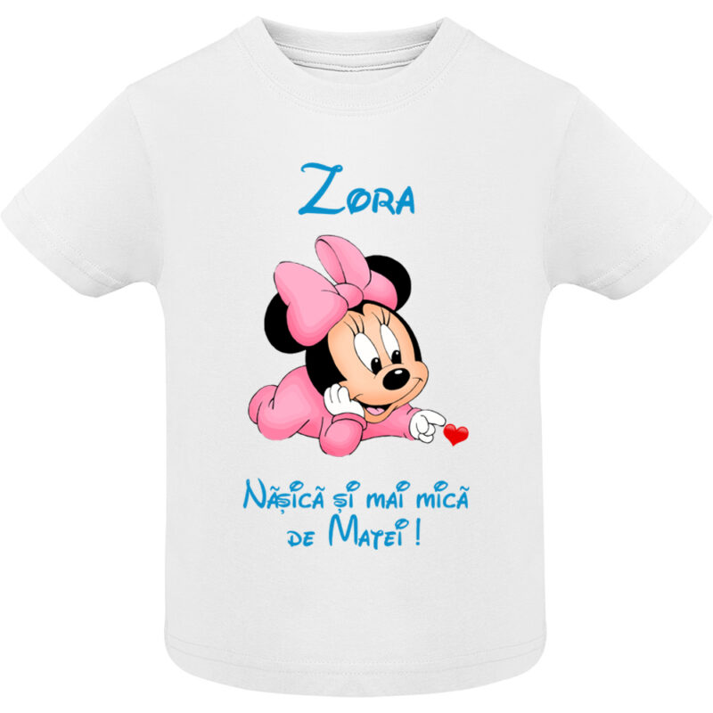 Tricou copii -Nașica cea mai mică Minnie, Alb