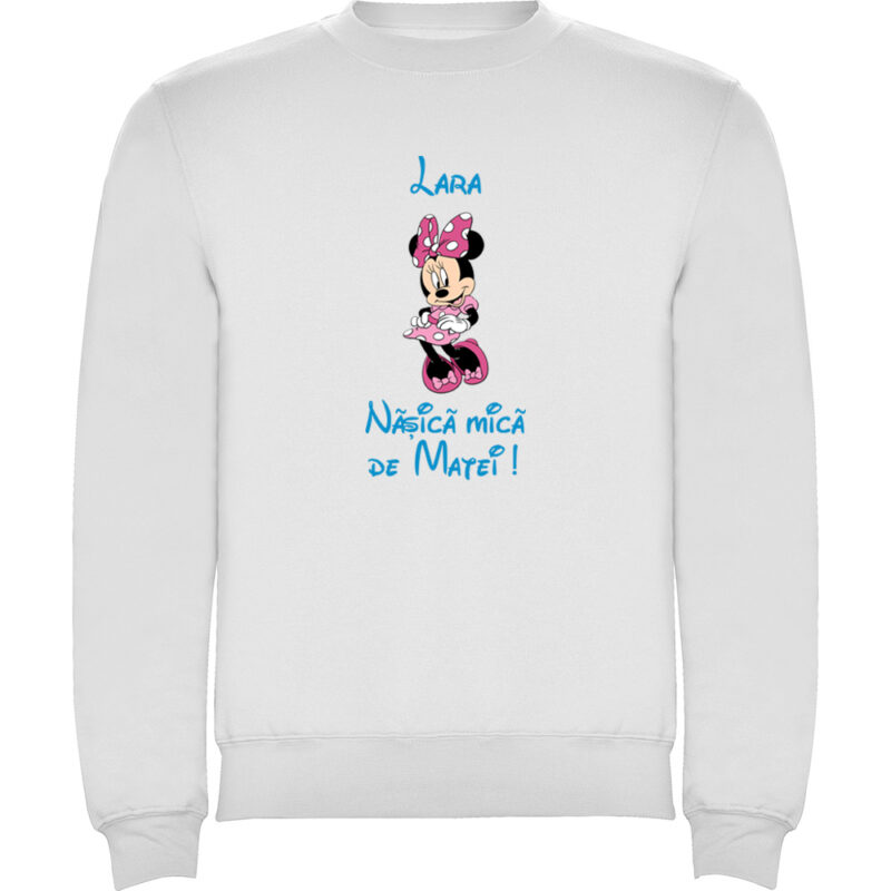 Pulover copii Nașică mică Minnie, Alb
