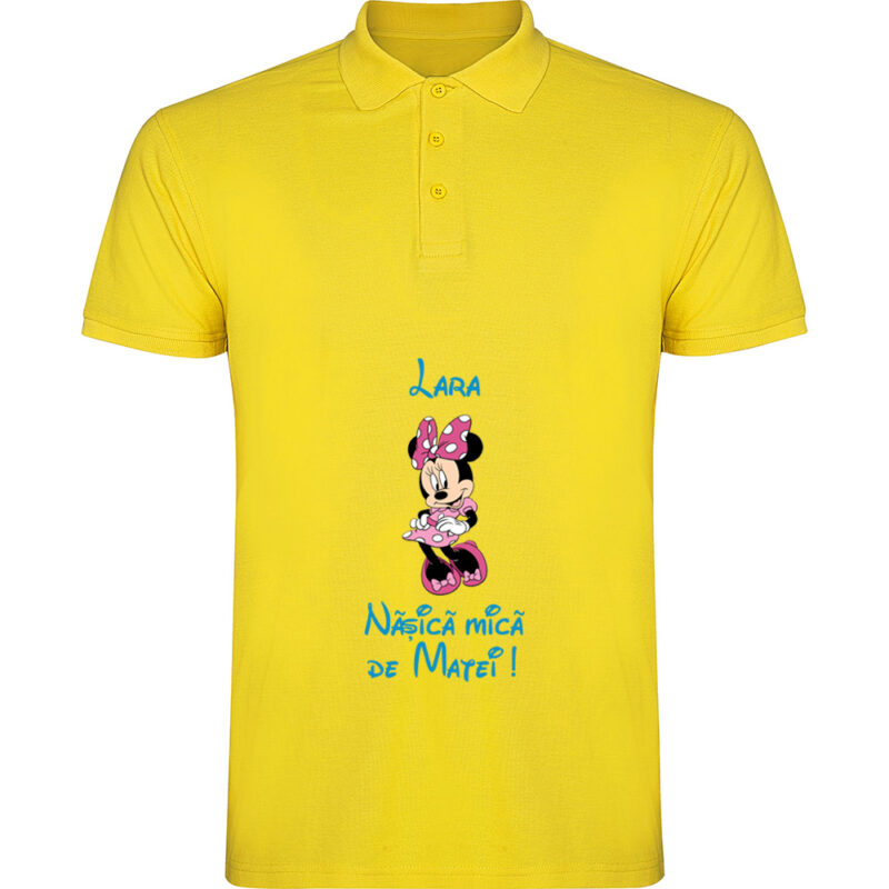Tricou polo copii Nașică mică Minnie, Galben
