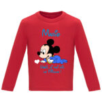 Tricou mânecă lungă copii -Nășic cel mai mic Mickey, Roșu