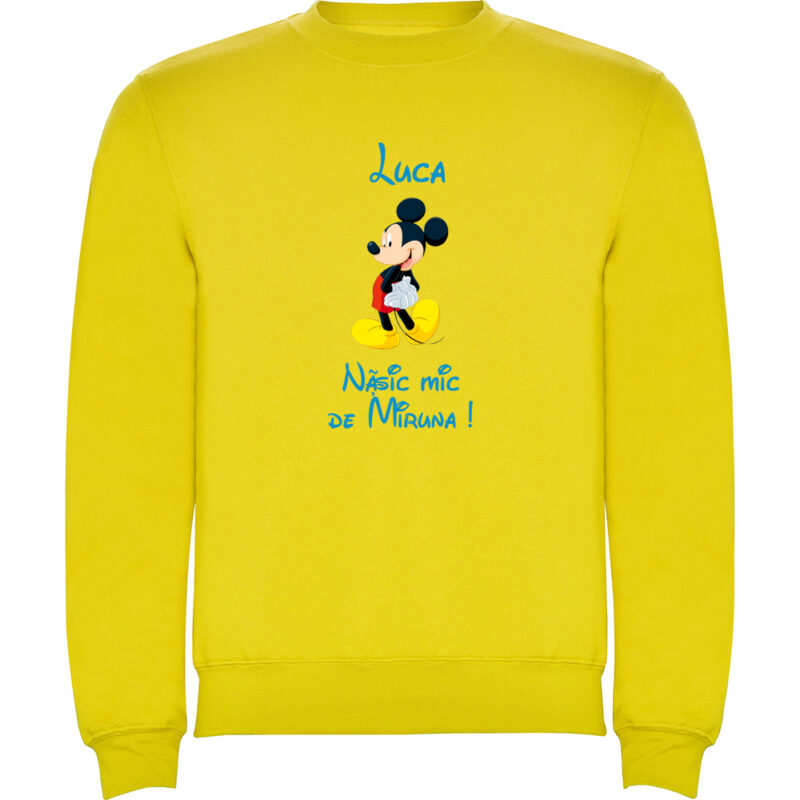 Pulover copii Nășic mic Mickey, Galben