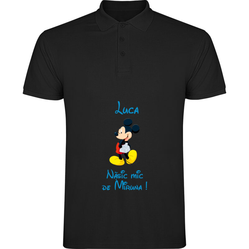 Tricou polo copii Nășic mic Mickey, Negru