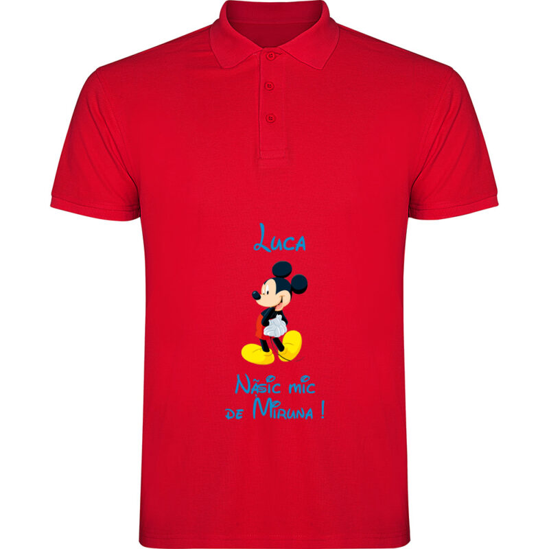 Tricou polo copii Nășic mic Mickey, Roșu