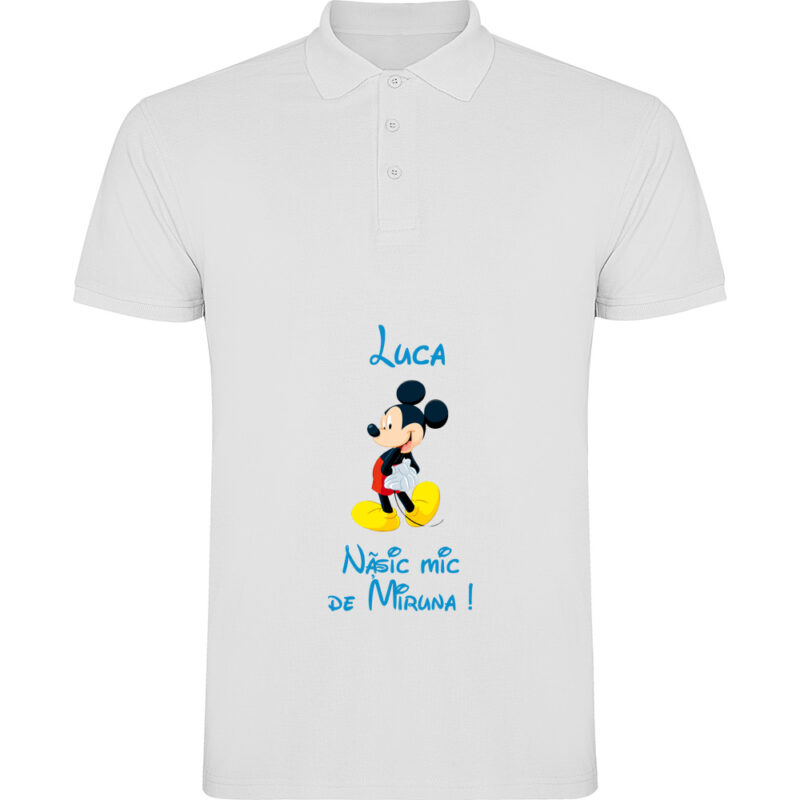 Tricou polo copii Nășic mic Mickey, Alb
