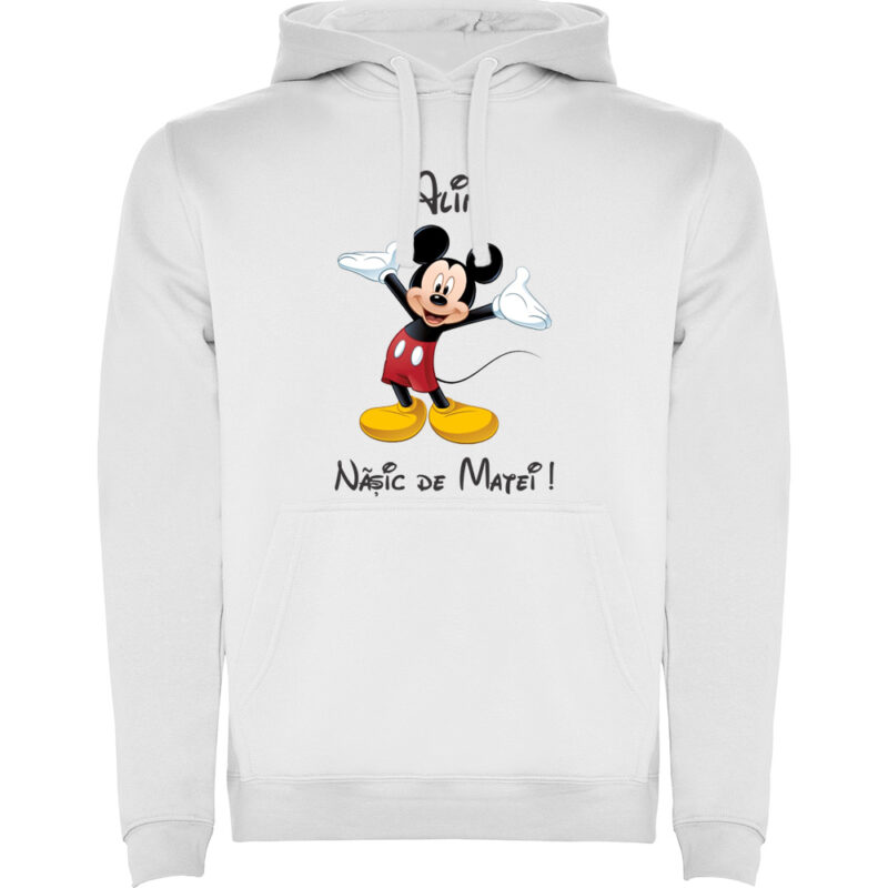 Hanorac Naș Mickey, Alb
