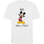 Tricou oversize Naș Mickey, Alb