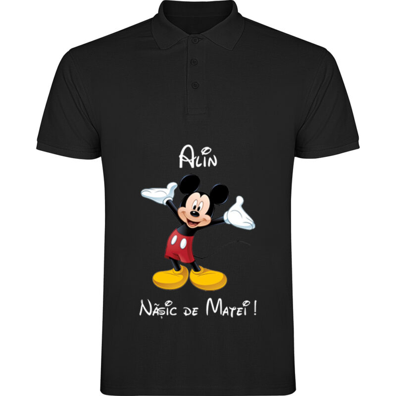 Tricou polo Naș Mickey, Negru