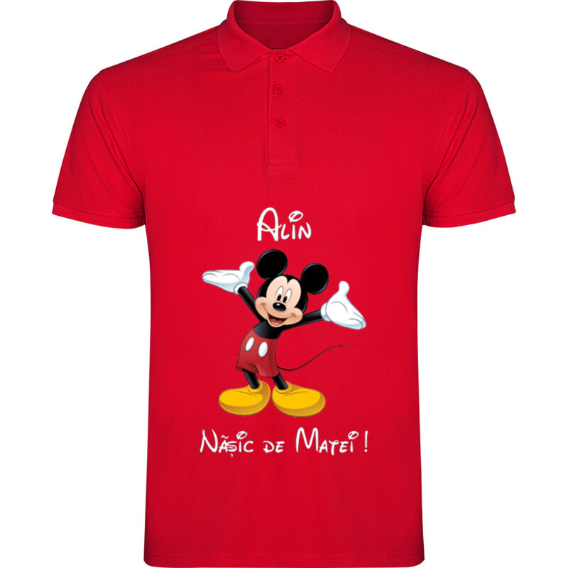 Tricou polo Naș Mickey, Roșu