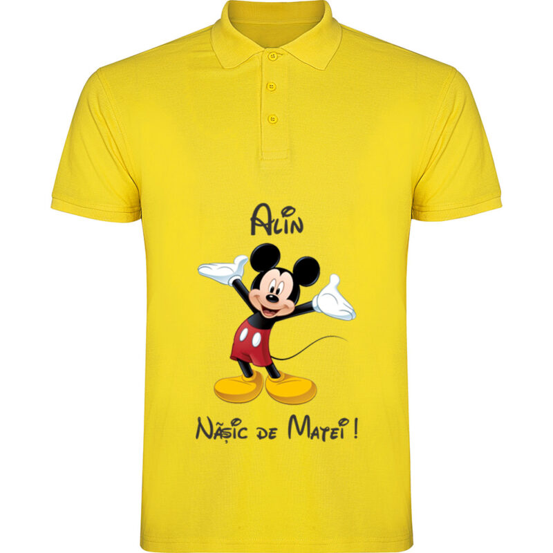Tricou polo Naș Mickey, Galben