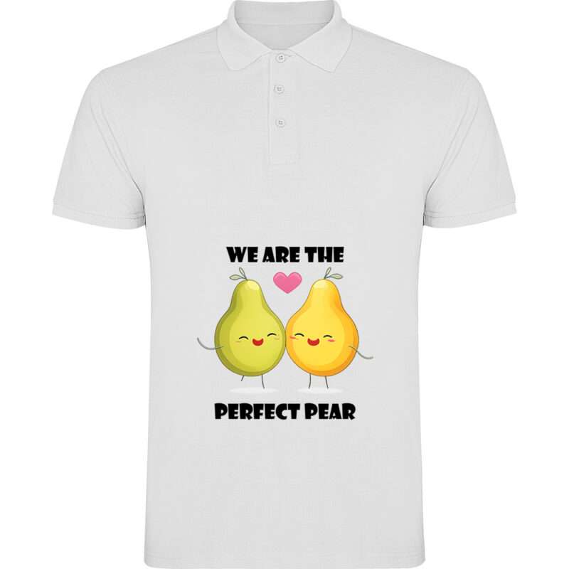 Tricou polo Perfect pear, Alb