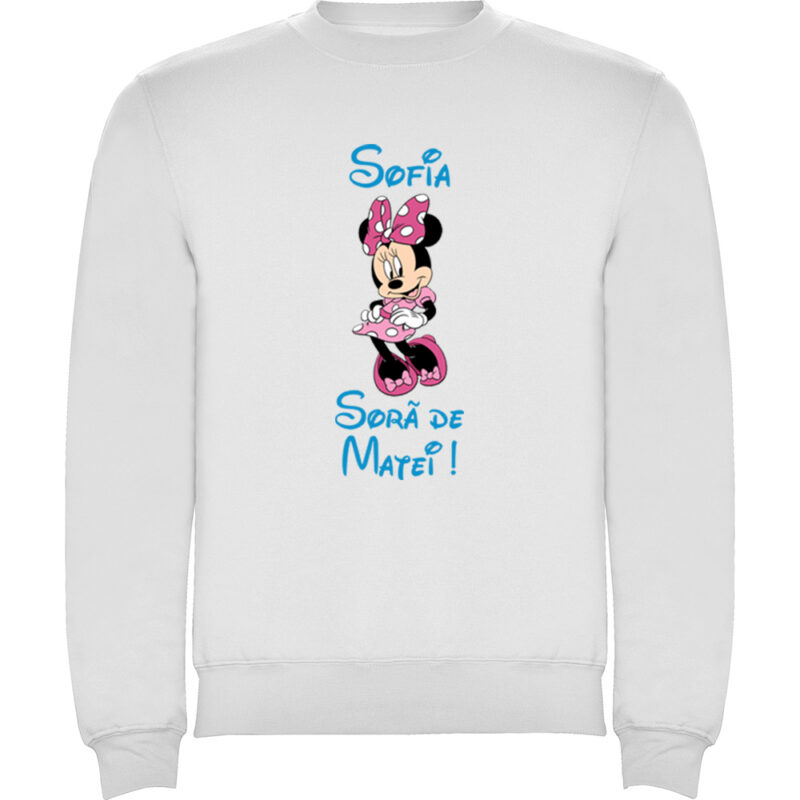 Pulover copii Soră Minnie, Alb