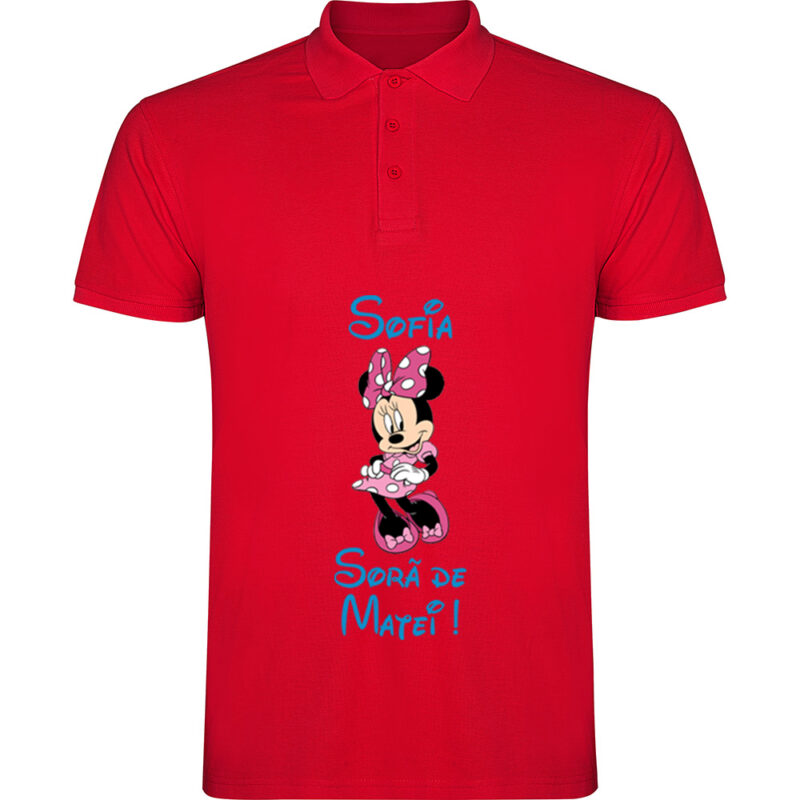 Tricou polo copii Soră Minnie, Roșu