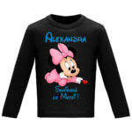 Tricou mânecă lungă copii -Surioară Minnie, Negru