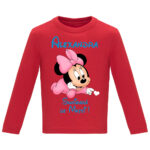 Tricou mânecă lungă copii -Surioară Minnie, Roșu