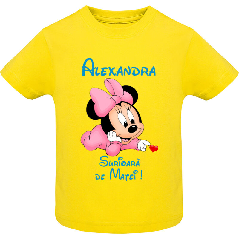 Tricou copii -Surioară Minnie, Galben