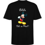 Tricou oversize Tătic Mickey, Negru