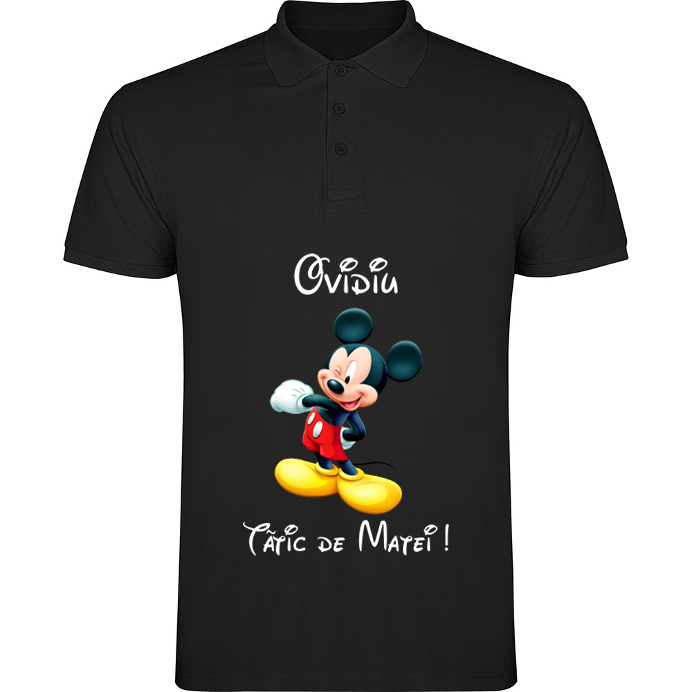TATICMICKEY.TP_.BLK_.jpg Tricou polo Tătic Mickey, Negru - imagine 1